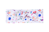 blue and orange flower headband for baby girls from By Bella Boutique.